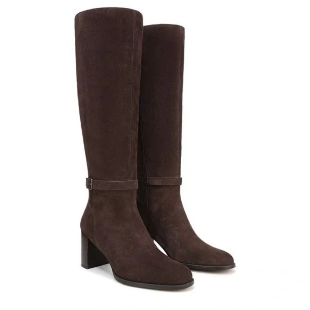 Vionic $275 Valora Tall Boot Chocolate Ganache Suede Sz 10 Wide  NIB!
